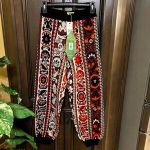 Farm Rio Winter Stripes Knit Stretchy Waistband Jogging Pants